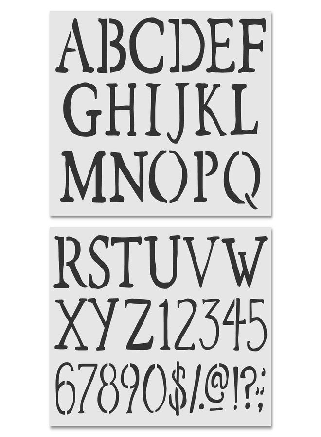 Stencil Stop Rustic Letters and Numbers Stencil Kit for Painting & Tracing, All Letters - 14 Mil Mylar Plastic (Alphabet Stencil Kit for Painting & Tracing) - Image 1